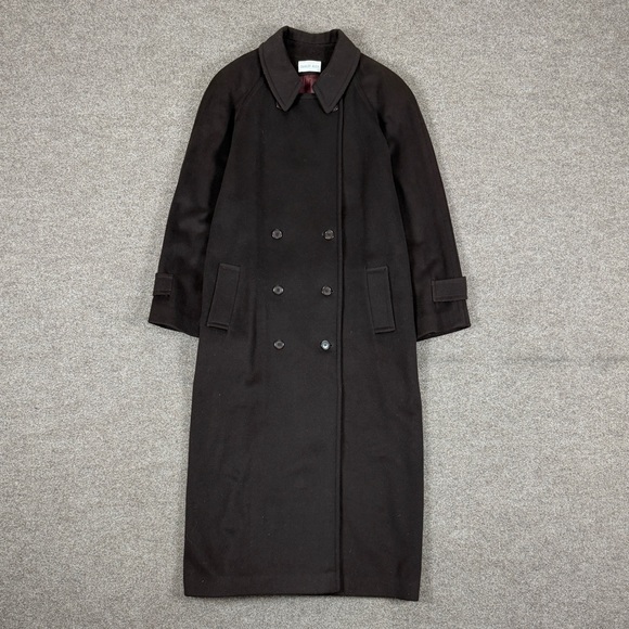 VTG Charles Klein Brown Wool Floor Length Double Breasted Belted Coat Women’s 3X - Picture 2 of 13